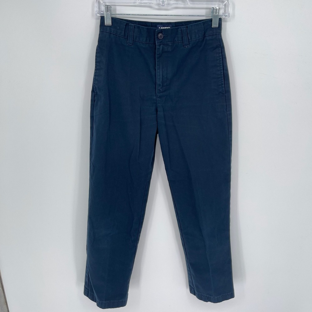 Lands' End Women's Navy Blue Chino Straight Leg Pants Size 14S